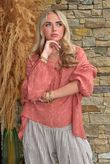 Kiti Paisley Damask Artist Smock Terracotta